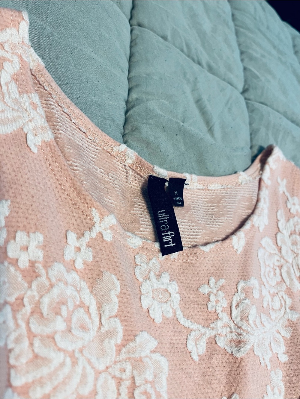 Ultra Flirt Pink & White Floral Fit-and-Flare Midi Dress - Picture 2 of 6